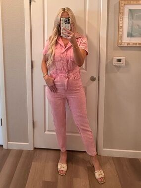 VICI pink denim jumpsuit size Small